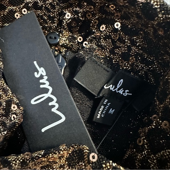 Lulus Party Instinct Black and Gold Leopard Mesh Sequin
Mini Dress Size Medium - Picture 14 of 14